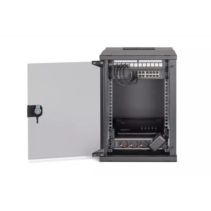 Sienas skapis Digitus DN-49103-SET 9U 315 x 300 mm Melns