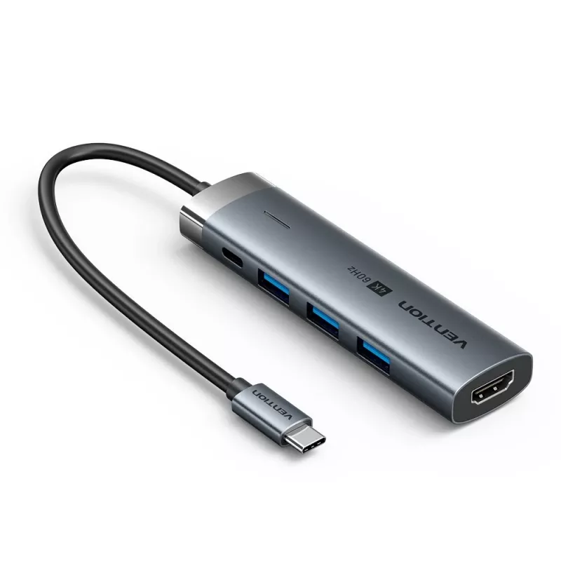 Vention 5-in-1 USB-C Hub 100W PD 5Gbps 4K@60Hz