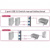 DeLOCK 87667 USB 3.0 2-portu divvirzienu koplietošanas slēdzis