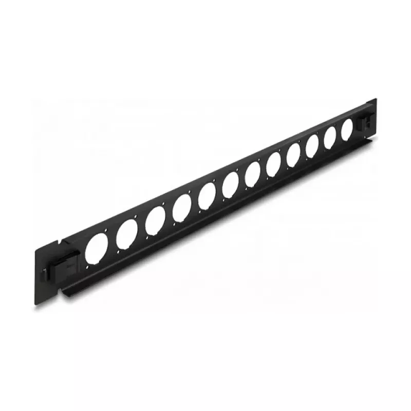 Patch panel DeLOCK 19 collu D-Type 12 portu bezinstrumentu melns