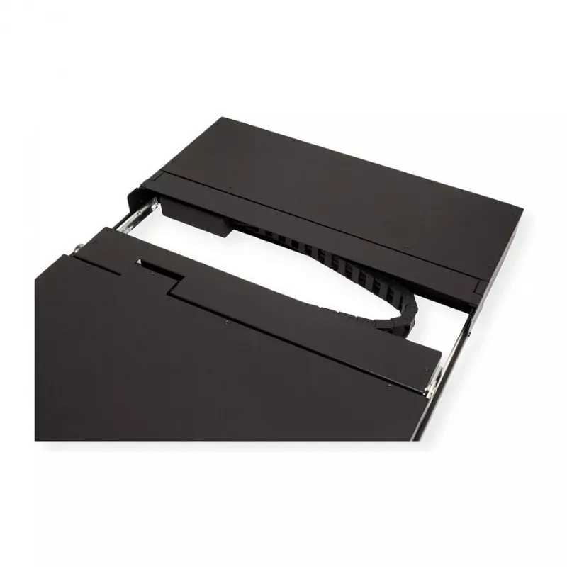 Rack konsole VALUE 26.99.0123, 17 collu (43.2 cm) LCD, 1280×1024, 1U, franču klaviatūra, melna