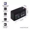 Nepārtrauktās strāvas padeves akumulators QOLTEC 53031 12V 9Ah zaļš, 152×94×65 mm, 2,35 kg
