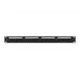 Plākstera panelis 1U LANBERG PPUA-1024-B, 24 porti, Cat6a, U/UTP, 1U statnes, dziļums 102 mm, metāls, melns