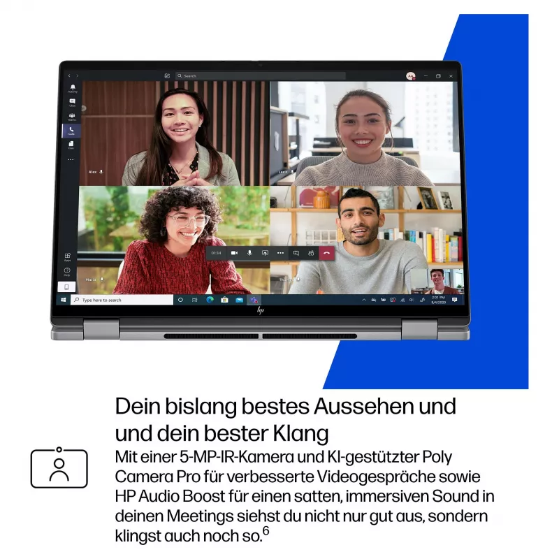 HP OmniBook BZ8L0EA 16 piezīmjdators - 5 GHz 40,6 cm - 1 TB SSD - 32 GB RAM - skārienekrāns - Windows 11 Home (BZ8L0EA#ABD)