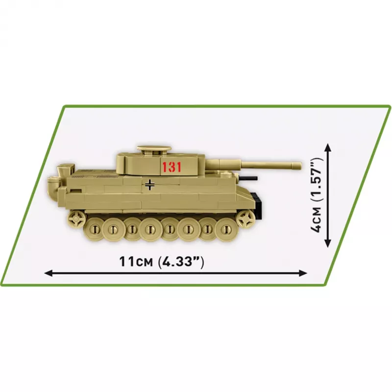Būvēšanas komplekts Cobi Tiger I 131 — 144 gabali, ieteicamais vecums 6+, zaļš