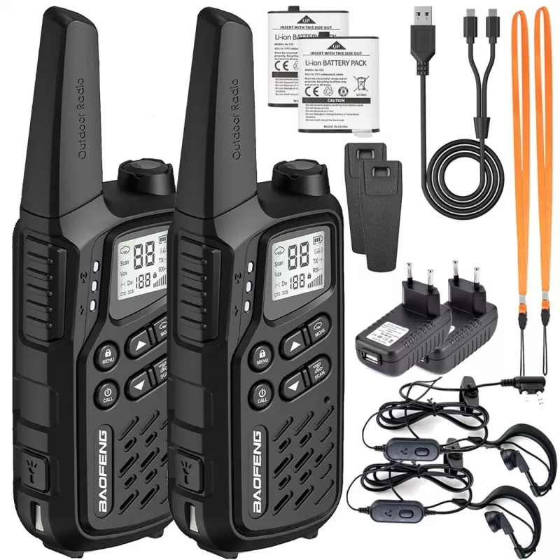 Walkie-Talkie Baofeng BF-T25E Melns, 2 gab.