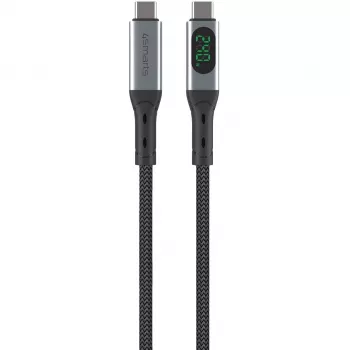 USB kabelis 4smarts 541438 USB4 Gen 2x2 1,5 m USB C melns pelēks