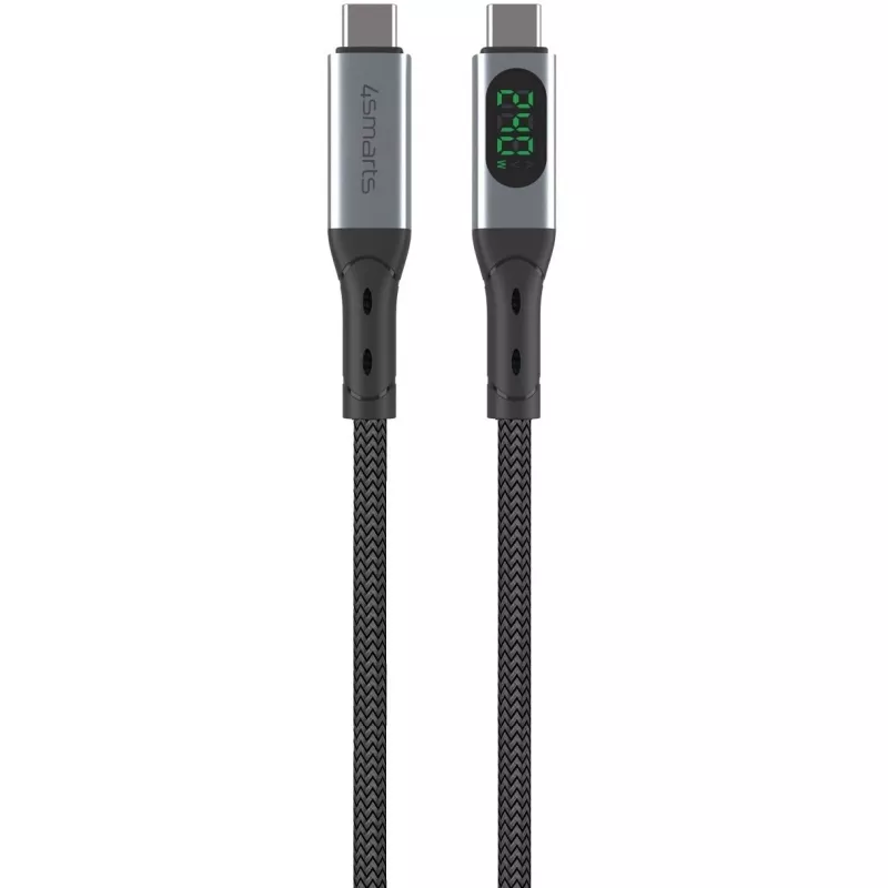USB kabelis 4smarts 541438 USB4 Gen 2x2 1,5 m USB C melns pelēks