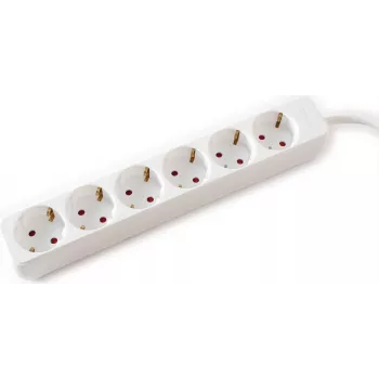 VALUE 6-vietīgs elektrības sadalītājs bez slēdža, balts, 3m (19.99.1081)