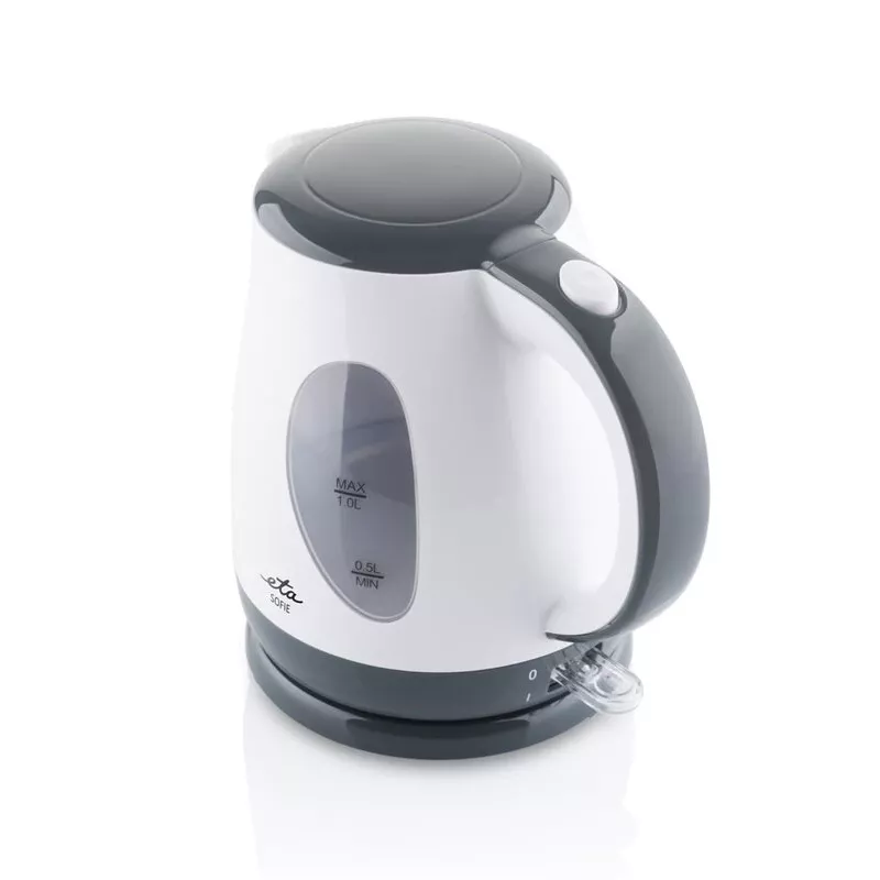 Elektriskā tējkanna ETA Sofie 1 L 2200 W, balta plastmasa, 360° pamatne