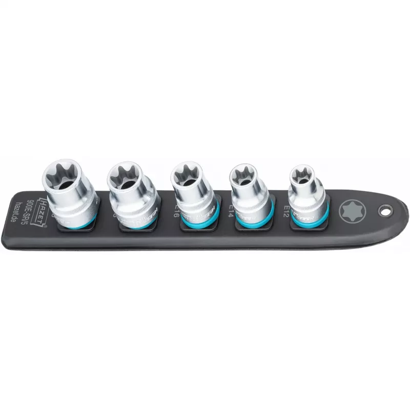 Hazet 900E-SR/5 — 1/2 collu piedziņas TORX E12–E20 īso uzgriežņatslēgu komplekts