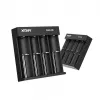 XTAR MC4S 4 vietu galda bateriju lādētājs cilindriskām Li-ion 18650 un NiMH (A/AA/AAA/AAAA/C/D) baterijām, 1 A izeja, 5 V ieeja, melns