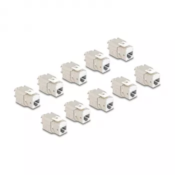 DeLOCK 88119 keystone modulis, plakans balts RJ-45, 10 gab.