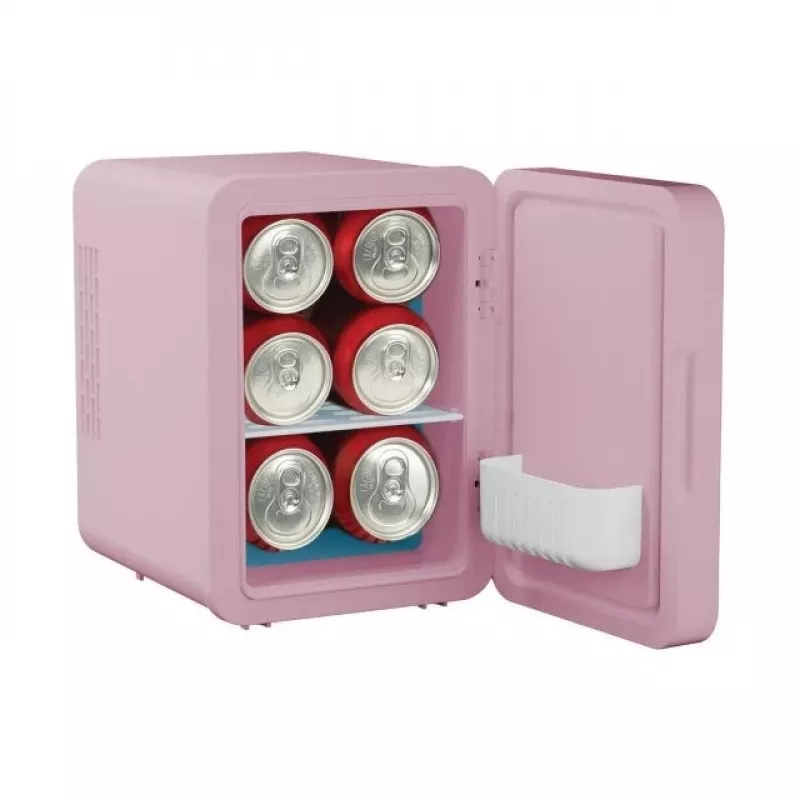 Mini ledusskapis ar LED kosmētikas spoguli Elle ESDAFX04PUEU 4 L, violets