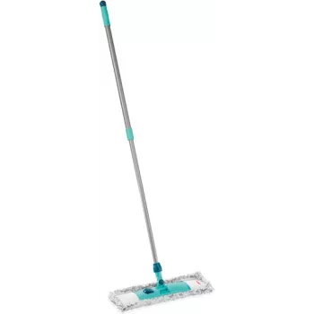 Leifheit mops 55210 Microfiber pelēka Turquoise – plakans mikrošķiedras mops grīdu tīrīšanai