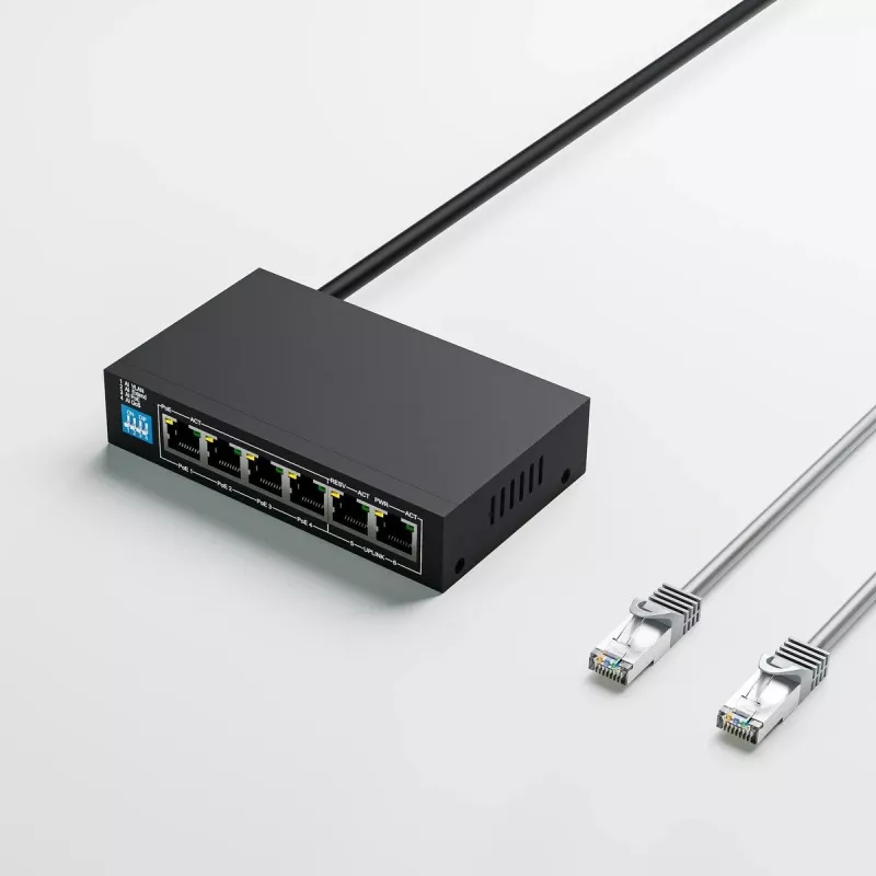 Slēdzis Extralink KRIOS 4x Gigabit PoE/PoE+ 2x RJ45 augšupsaites ports 60W