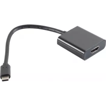 Video kabeļu adapteris S/CONN 14-05001 0,2 m USB Type-C uz HDMI Type A, melns