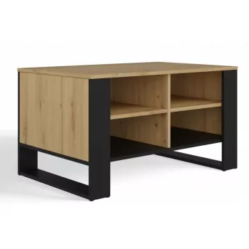 Topeshop STOLIK KAWOWY ŁAWA MODERN 4P Dąb Artisan Czerń kafijas galdiņa virsma