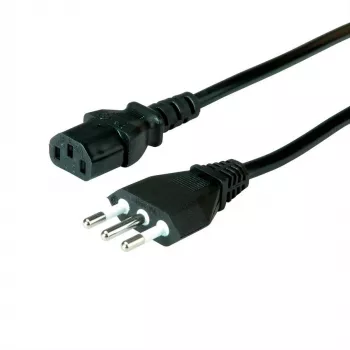 VALUE - Strāvas vads - CEI 23-50 (M) uz IEC 60320 C13 taisns - maiņstrāva 250 V - 10 A - 1,8 m - melns - Itālija