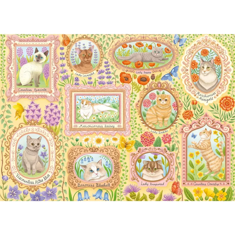 Puzle schmidt spiele Noble Cats in Blossom, 1000 gabaliņi, modelis 59792