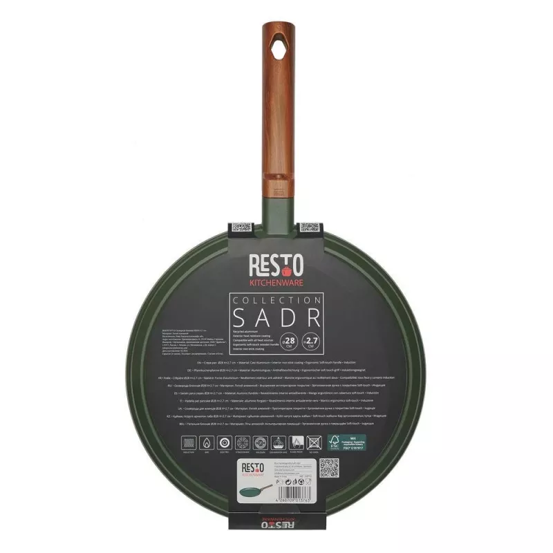 Plakanā pankūku panna RESTO 93712 — 28 cm diametrs, 2,7 cm augstums
