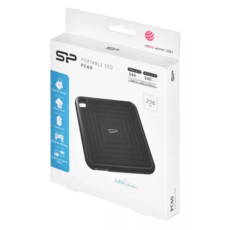 Silicon Power PC60 256 GB USB Type-C 3.2 Gen 2 (3.1 Gen 2) Melns