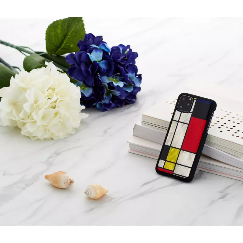 Viedtālruņa maciņš iKins iPhone 11 Pro Max — Mondrian melns aizsargapvalks