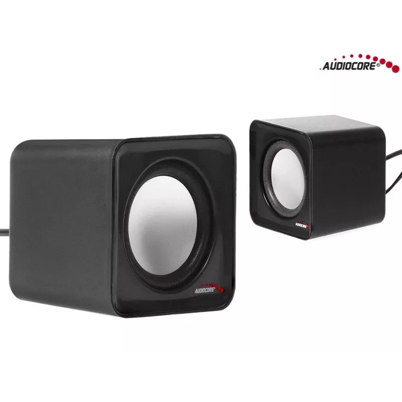 2 virzienu PC skaļrunis Audiocore AC870 B — 3 W RMS, vadu USB barošana, 3,5 mm ieeja, 2.0 kanāli