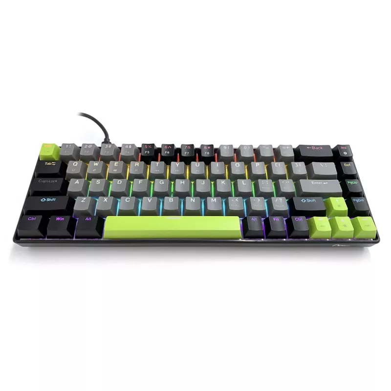 Mehāniskā tastatūra MEDIA-TECH MT1260 Red Core MX60, 60% formas koeficients, CHERRY MX Red slēdži, RGB fona apgaismojums, USB, zaļa