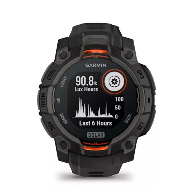 Garmin Instinct® 3 – 45 mm, Saules pulkstenis Melns