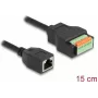 DeLOCK RJ45 kabelis Cat.5e ligzda–spaiļu bloka adapteris 15 cm melns