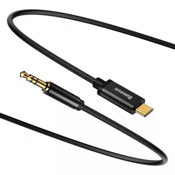 Baseus Yiven Audio kabelis USB-C uz mini ligzdu 3,5 mm, 1,2 m (Melns)