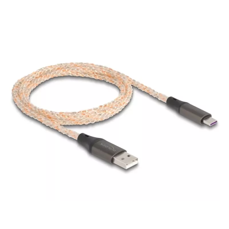 DeLOCK USB 2.0 kabelis Type-A uz USB Type-C RGB 1m