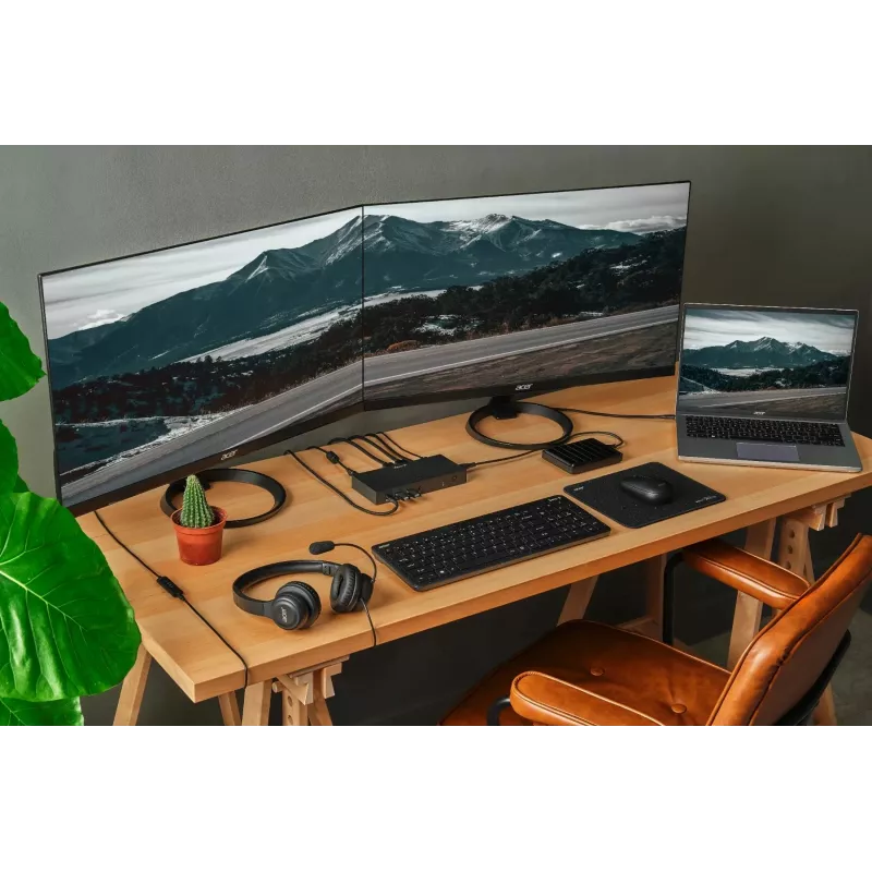 Vadu biroja austiņas Acer AHW154 — stereo, 3,5 mm ligzda, izturīgs dizains
