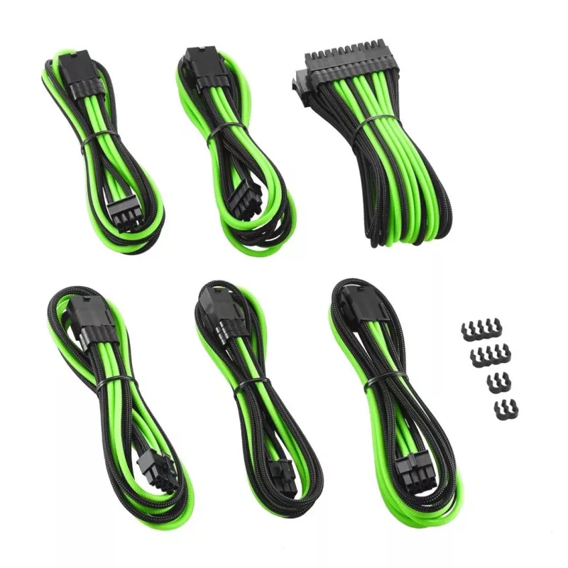 Iekšējais strāvas kabelis Cablemod CM-PCAB-BKIT-NKKLG-3PK-R melns zaļš