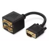 Digitus AK-310400-002-S VGA sadalītāja Y kabelis HD15 uz 2x HD15, 0,2 m, melns