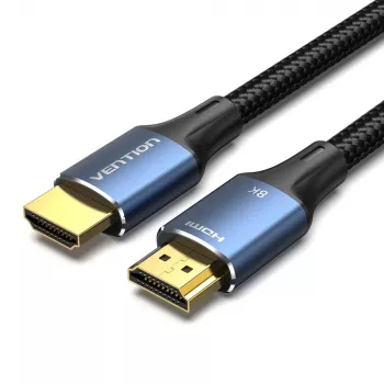 Vention kokvilnas pīts HDMI-A–vīr. uz vīr. HD kabelis 8K 5M zils alumīnija sakausējuma tips