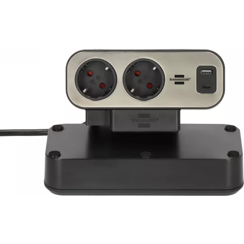 Power Extension Brennenstuhl 1153580210 2m 9 AC Outlets Indoor Melns Silver