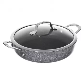 Indukcijas dziļā cepamā panna ar 2 rokturiem BALLARINI Salina Granitium 24 cm 75002-811-0