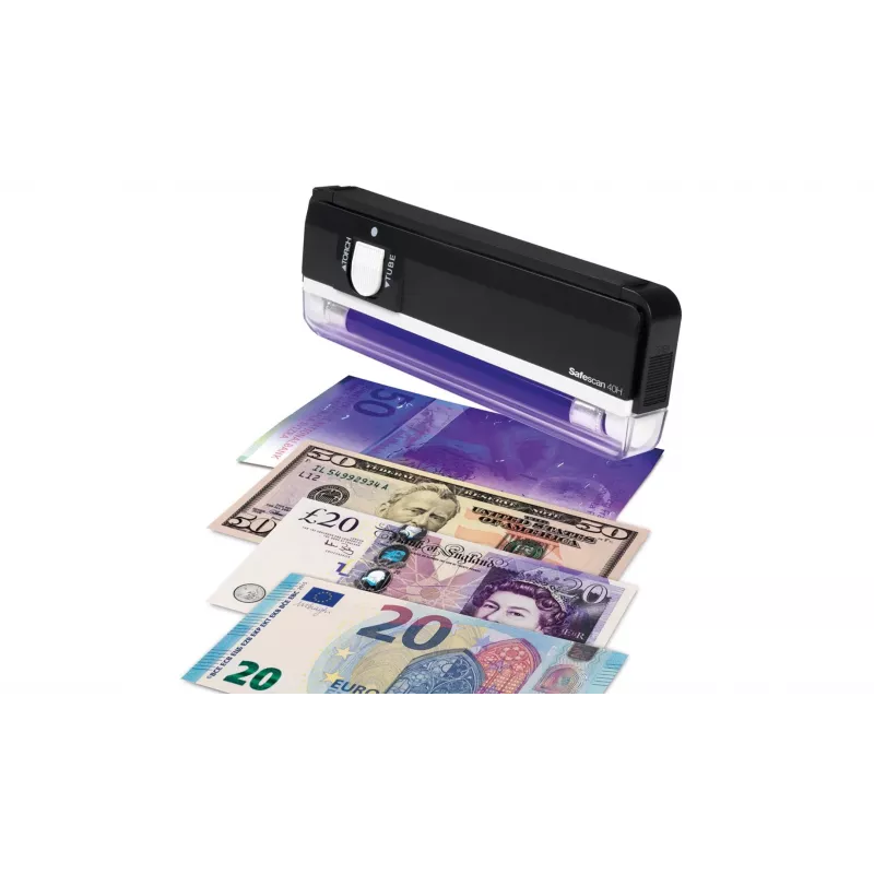 Safescan 40H pārnēsājams viltotu naudas detektors, kas pārbauda banknotes, kredītkartes un ID – UV naudas pārbaudītājs jaunām banknotēm – viltotu naudas zīmju pārbaude