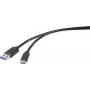 Renkforce RF-4536472 USB kabelis 0,3 m USB 3.2 Gen 2 (3.1 Gen 2) USB A USB C Melns (RF-4536472)