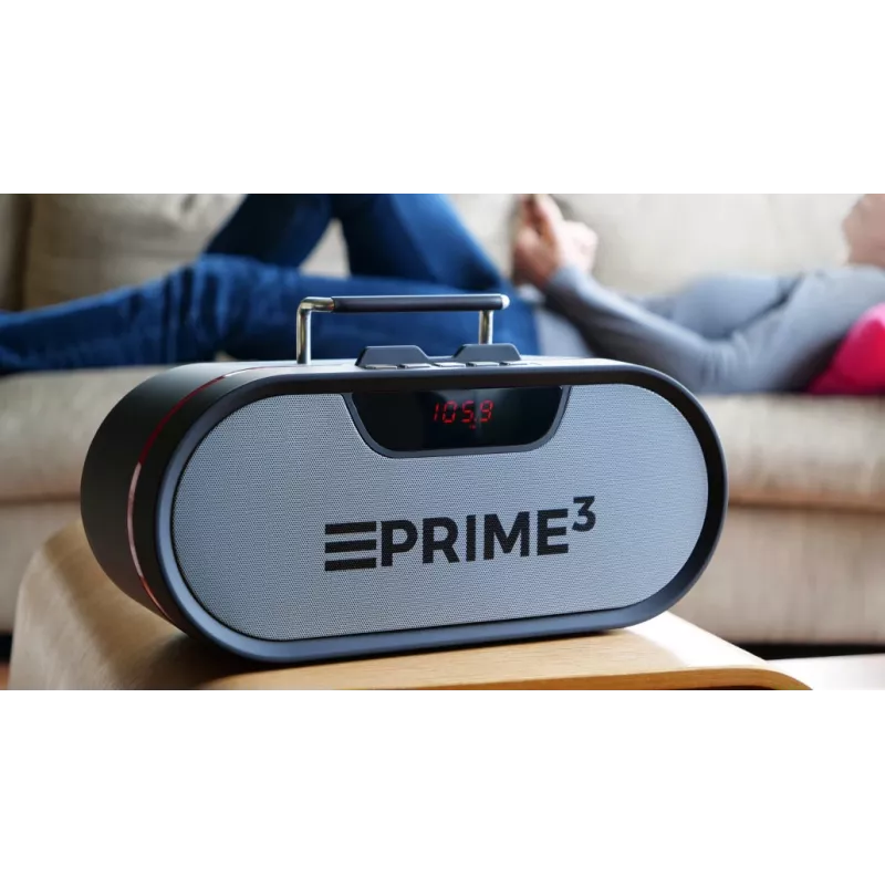Portable radio PRIME3 APR81 — FM, 12W RMS, MicroSD, 3600 mAh baterija, pelēks