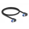 Tīkla kabelis DeLOCK RJ45 Cat.6A S/FTP Leņķveida 1m Melns