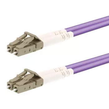 Optisko šķiedru kabelis LOGON AL5LCLC20I/4I — OM4 50 µm, LC uz LC, 20 m, pilnais duplekss, tirkīza
