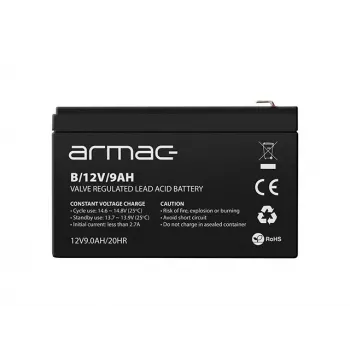 UPS akumulators ARMAC B/12V/9AH — hermētisks svina-skābes 12V 9Ah, 1,8A lādēšana, 122A maks. izlāde, ABS korpuss, 65×151×94 mm