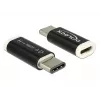Delock - USB adapteris - 24 kontaktu USB-C (vīr.) uz Micro-USB B tipa (siev.) - USB 3.1 - melns (65678)