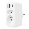 Strāvas sadalītājs MACLEAN MCE249 F/W — 2x elektrotīkla rozetes (16A + 6A) un 4x USB (2x A, 2x C PD 20W)