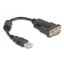 DeLOCK 61549 seriālais kabelis, melns, 0,25 m, USB Type-A uz RS-232