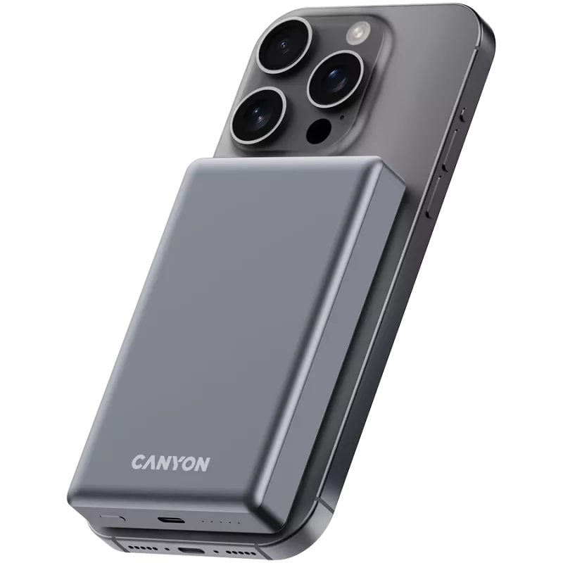 Canyon OnCharge 510 - Powerbank - 10.000 mAh - ieeja USB-C - izeja USB-C PD 20W + bezvadu magnētiskais