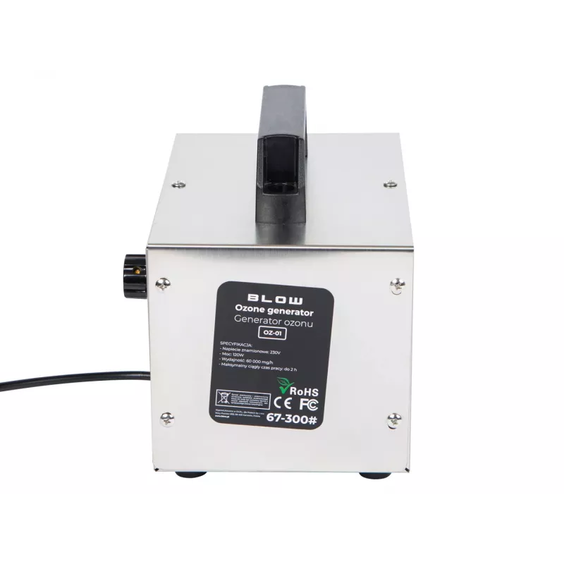 Ozona ģenerators BLOW oz-01 — 60 000 mg/h jauda, 120 W jauda